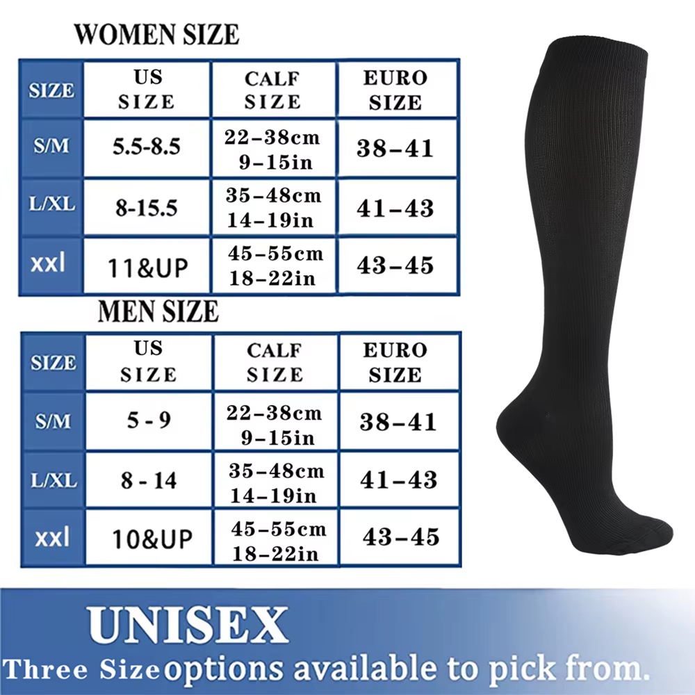 Varicose Veins Compression Socks Fit for Golf Rugby Running Hiking Sports for anti Fatigue Driving Travel Flight Women Men Socks