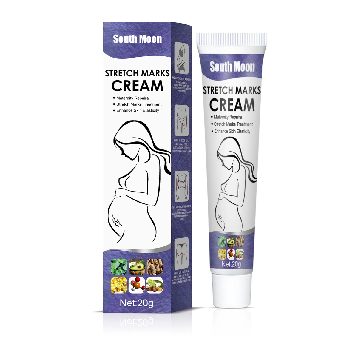 Remove Pregnancy Stretch Marks Cream Improves Elasticity Fade Growth Lines Smoothing Nourishing Moisturizing Firming Skin Care