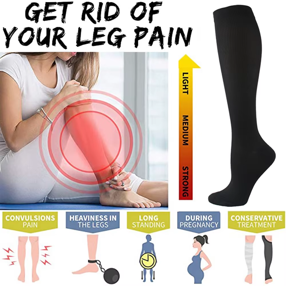 Varicose Veins Compression Socks Fit for Golf Rugby Running Hiking Sports for anti Fatigue Driving Travel Flight Women Men Socks
