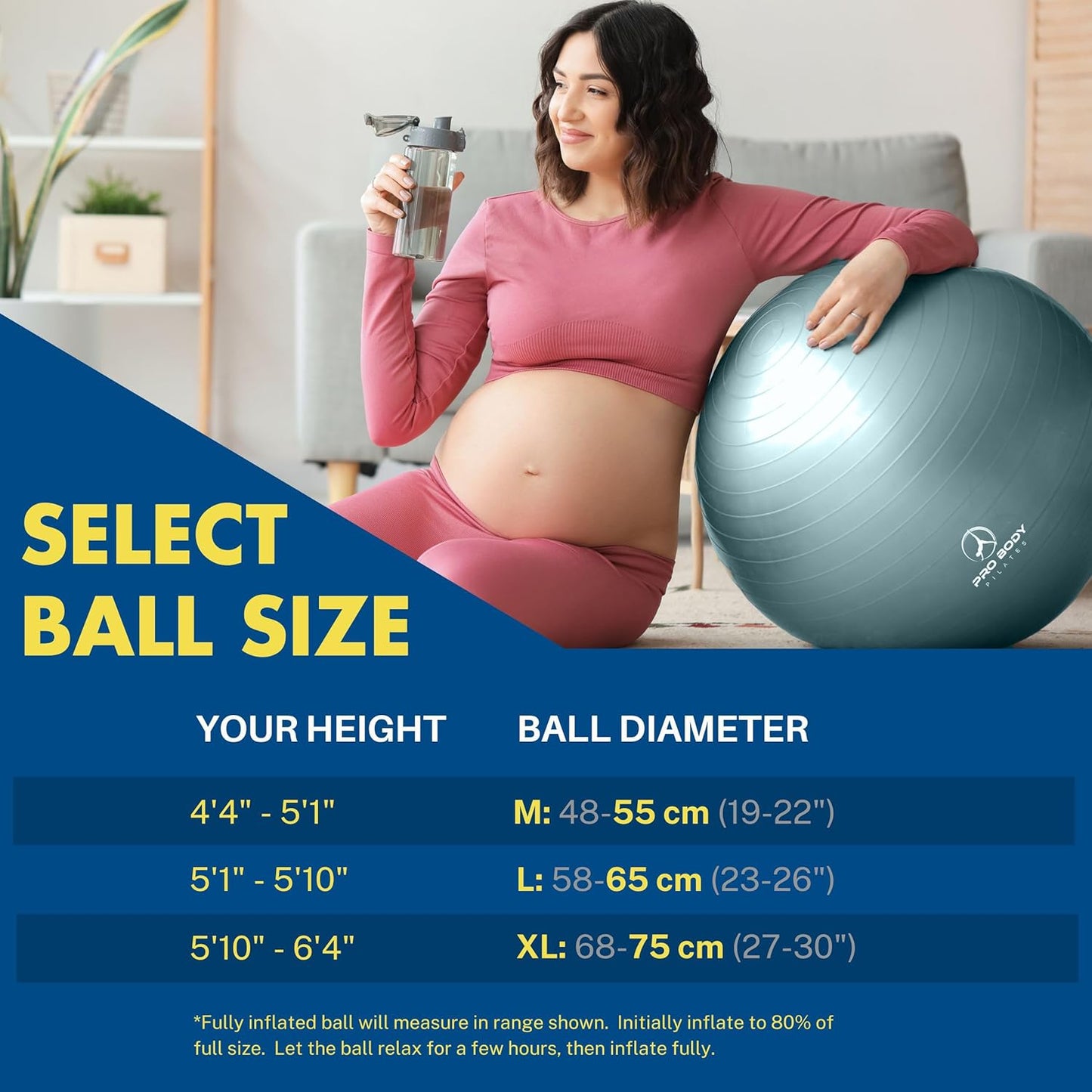 Pregnancy Ball - Yoga Ball for Pregnancy with Book, Prenatal, Labor & Postnatal Maternity Exercise