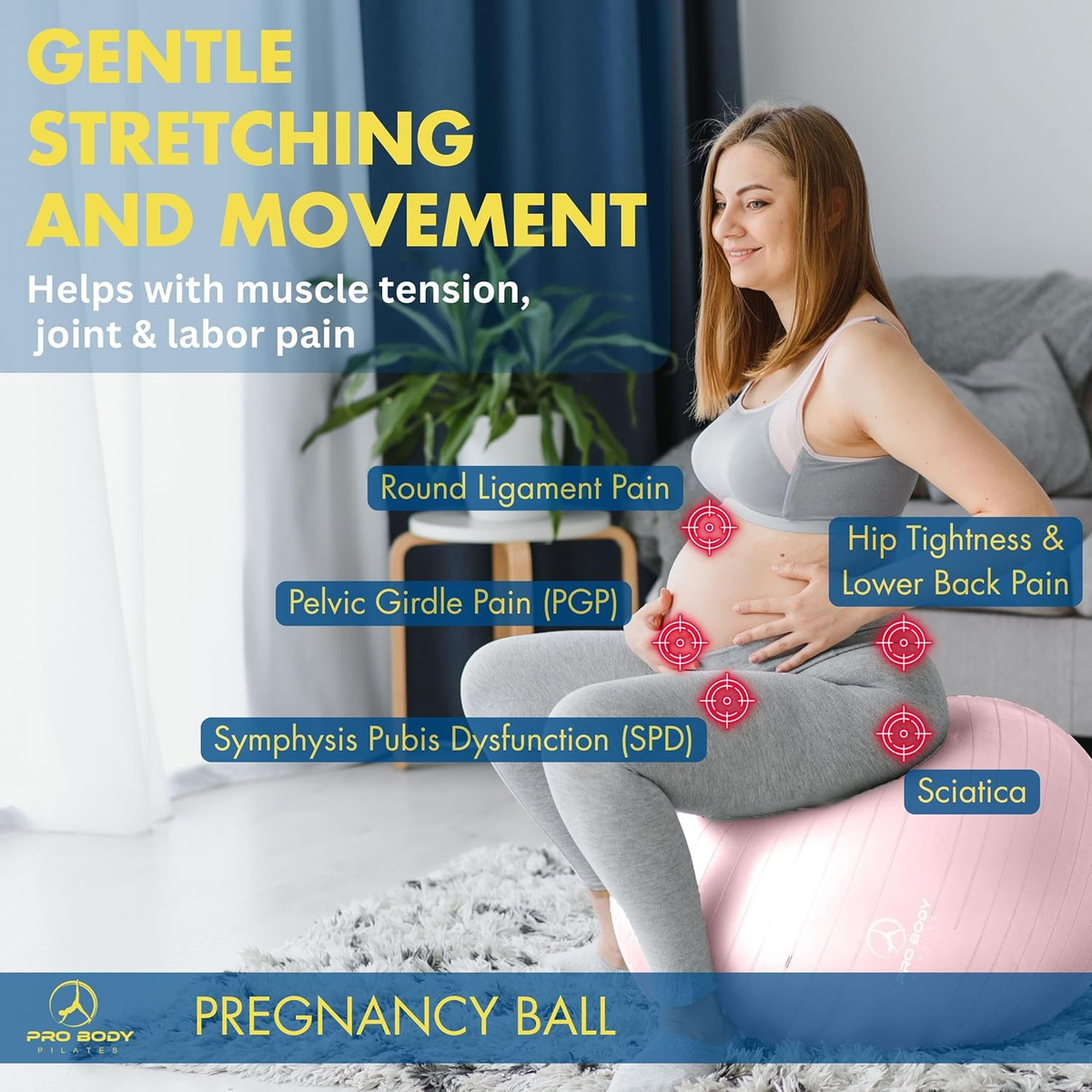 Pregnancy Ball - Yoga Ball for Pregnancy with Book, Prenatal, Labor & Postnatal Maternity Exercise