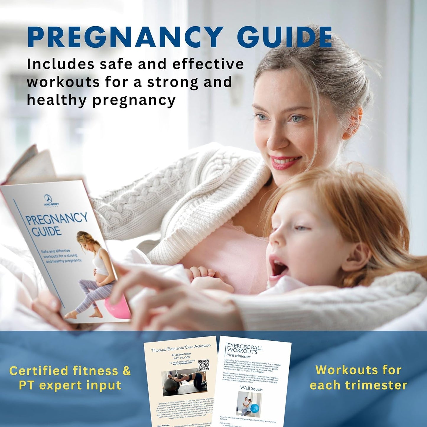 Pregnancy Ball - Yoga Ball for Pregnancy with Book, Prenatal, Labor & Postnatal Maternity Exercise