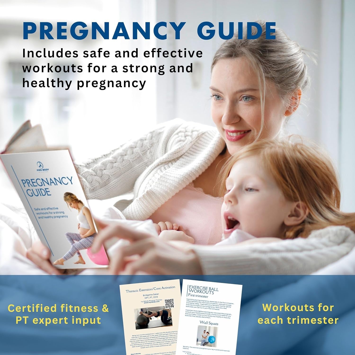 Pregnancy Ball - Yoga Ball for Pregnancy with Book, Prenatal, Labor & Postnatal Maternity Exercise