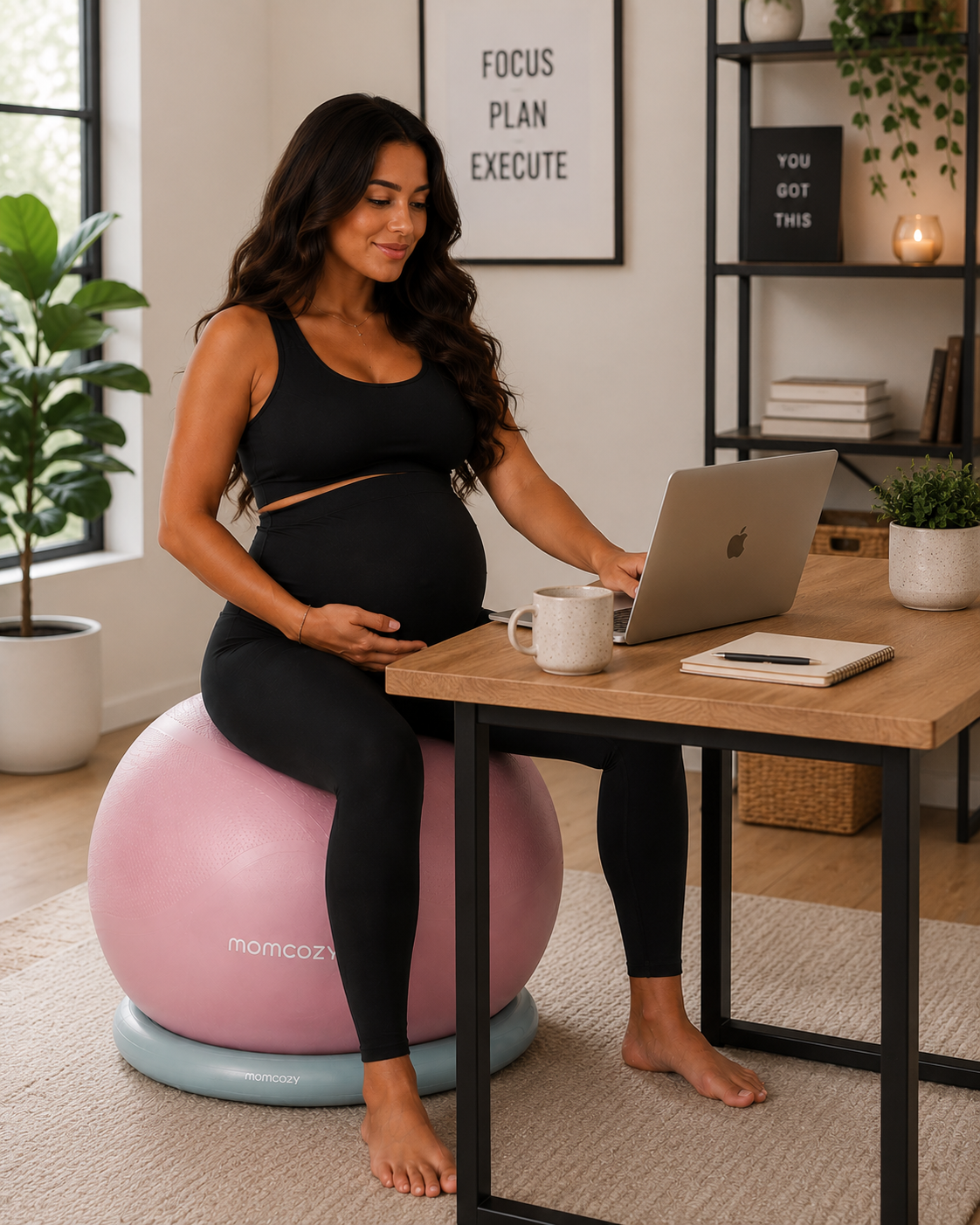 Pregnancy Ball - Yoga Ball for Pregnancy with Book, Prenatal, Labor & Postnatal Maternity Exercise