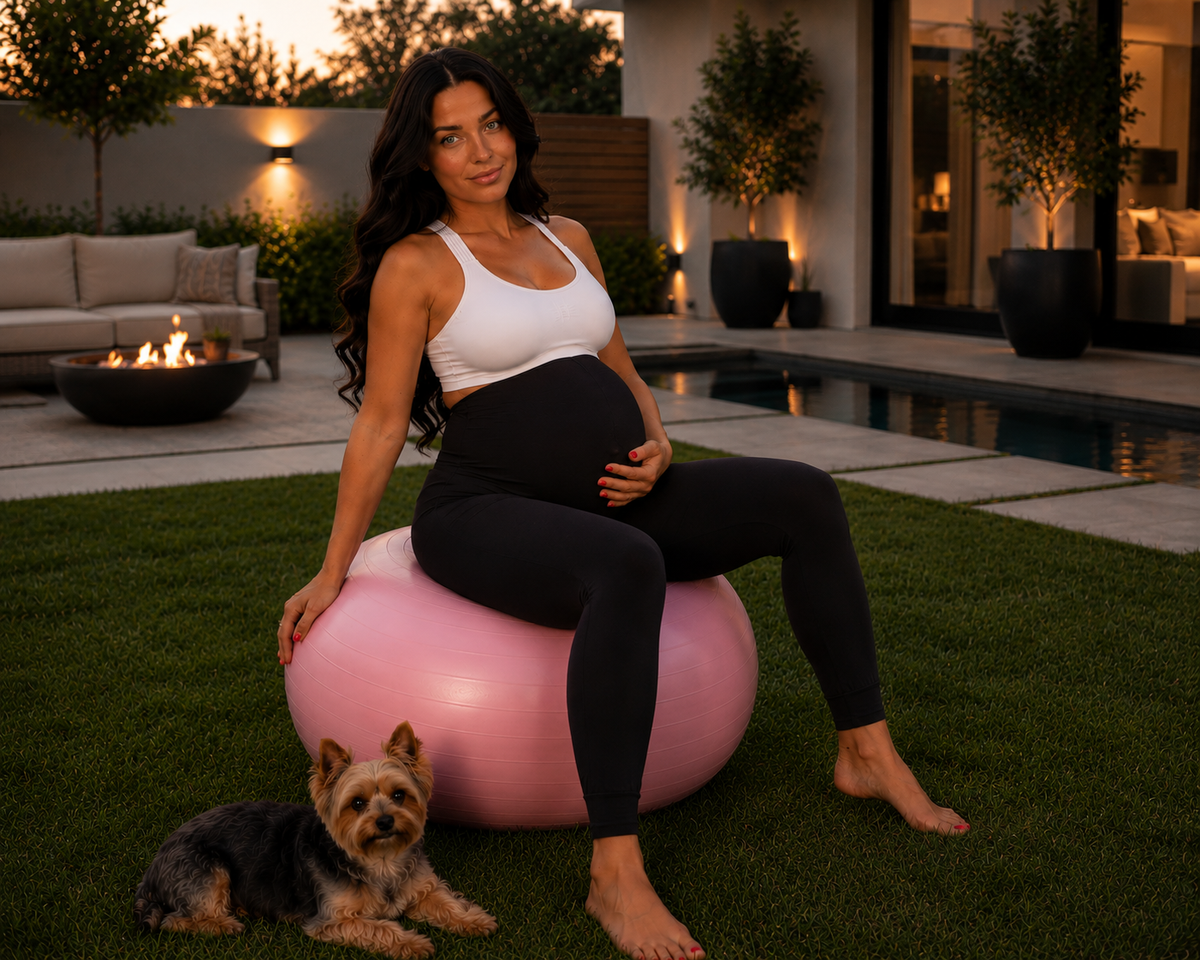 Pregnancy Ball - Yoga Ball for Pregnancy with Book, Prenatal, Labor & Postnatal Maternity Exercise