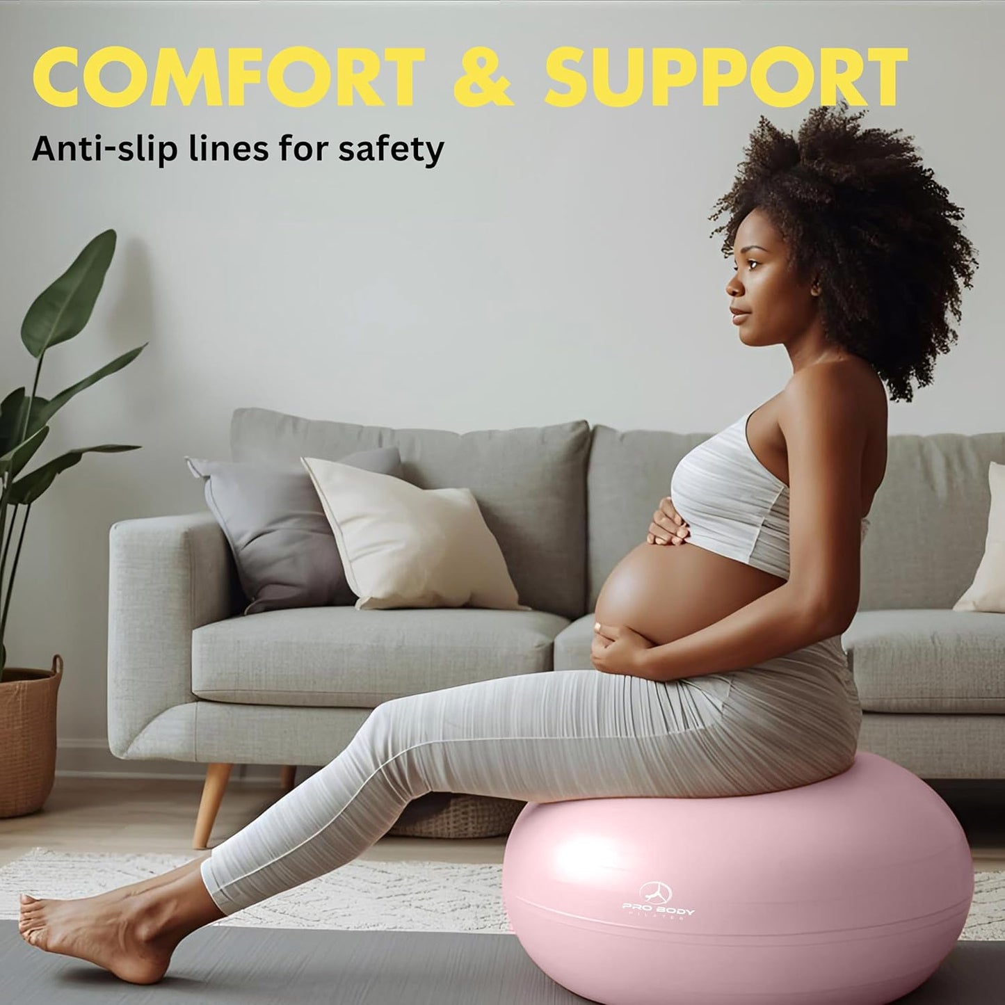 Pregnancy Ball - Yoga Ball for Pregnancy with Book, Prenatal, Labor & Postnatal Maternity Exercise