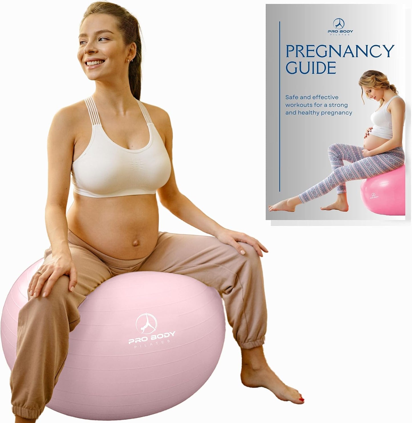 Pregnancy Ball - Yoga Ball for Pregnancy with Book, Prenatal, Labor & Postnatal Maternity Exercise