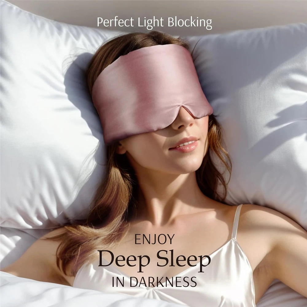 Mulberry Silk Blackout Sleeping Eye Mask Soft and Non-Intraocular Pressure Sleeping Mask Suitable for Side Sleep Adjustable