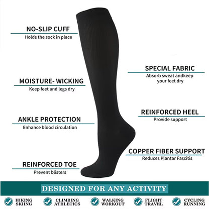 Varicose Veins Compression Socks Fit for Golf Rugby Running Hiking Sports for anti Fatigue Driving Travel Flight Women Men Socks