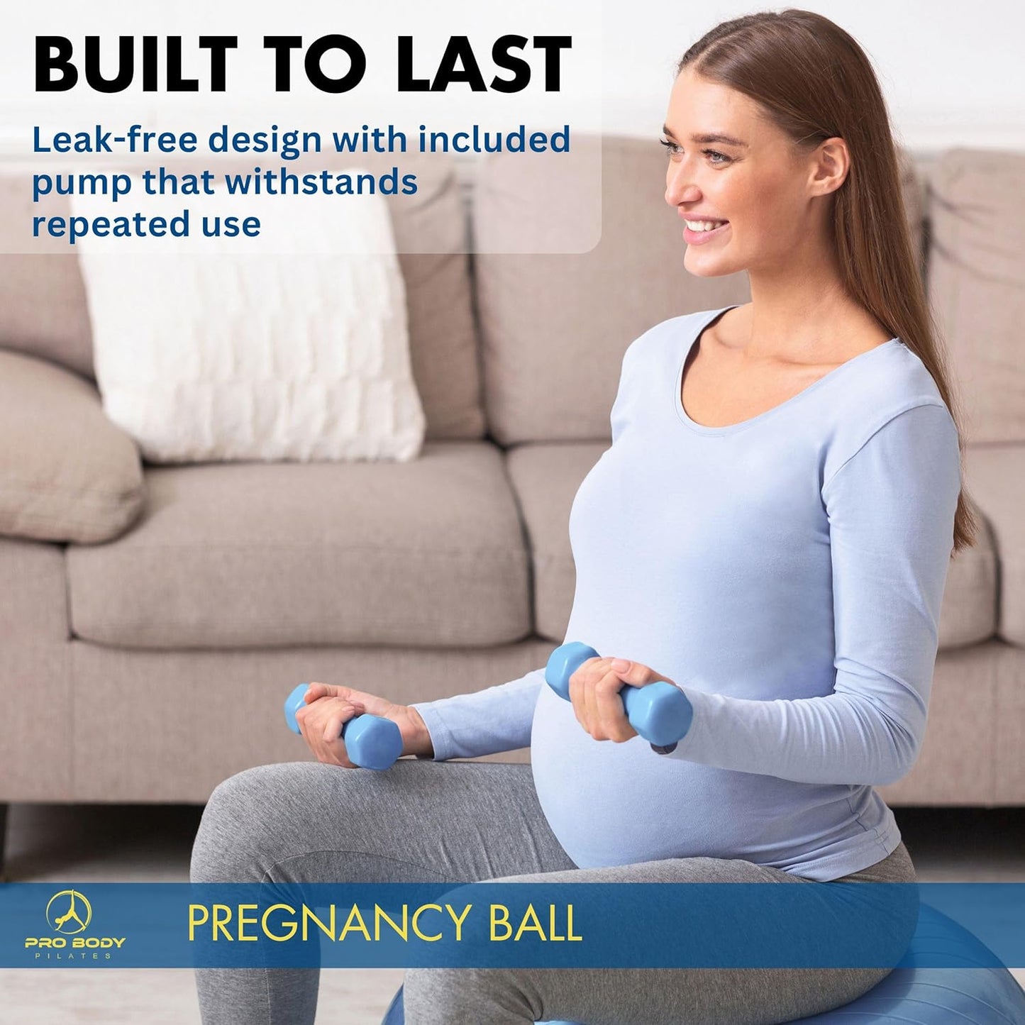 Pregnancy Ball - Yoga Ball for Pregnancy with Book, Prenatal, Labor & Postnatal Maternity Exercise