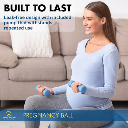 Pregnancy Ball - Yoga Ball for Pregnancy with Book, Prenatal, Labor & Postnatal Maternity Exercise