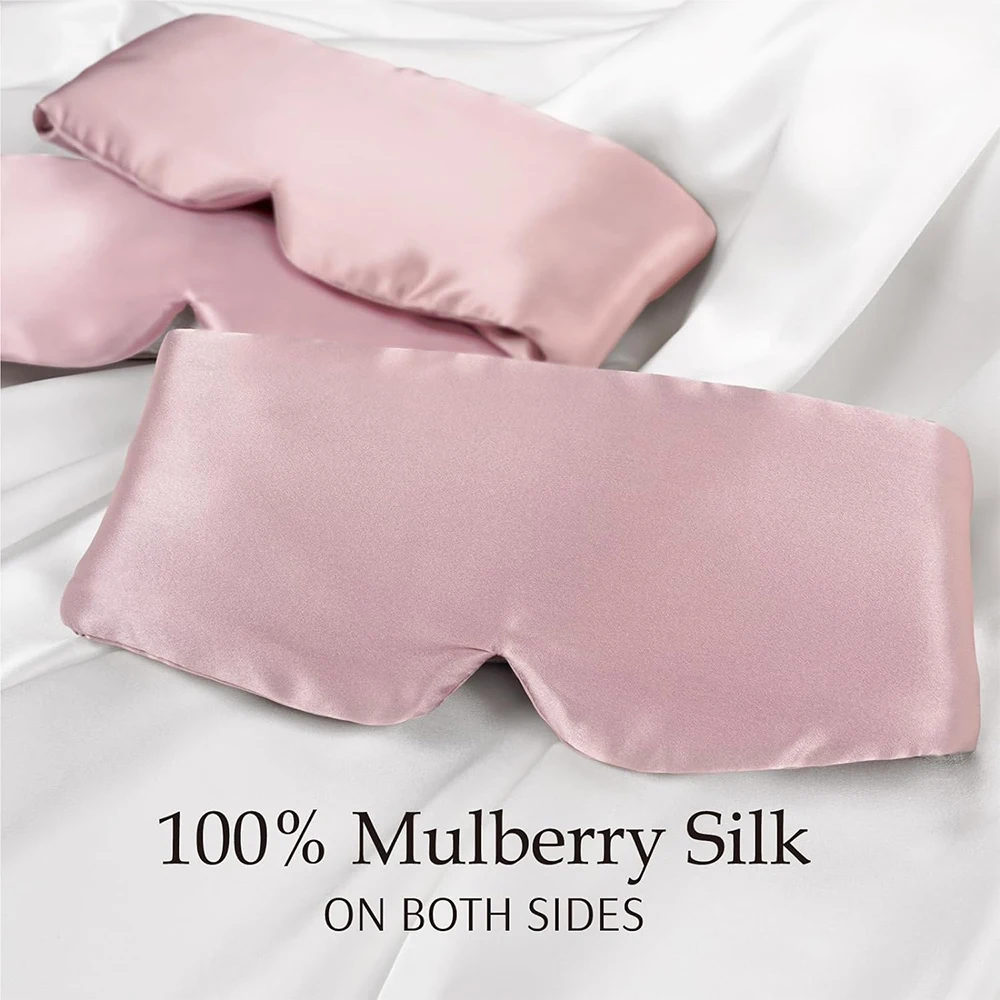 Mulberry Silk Blackout Sleeping Eye Mask Soft and Non-Intraocular Pressure Sleeping Mask Suitable for Side Sleep Adjustable