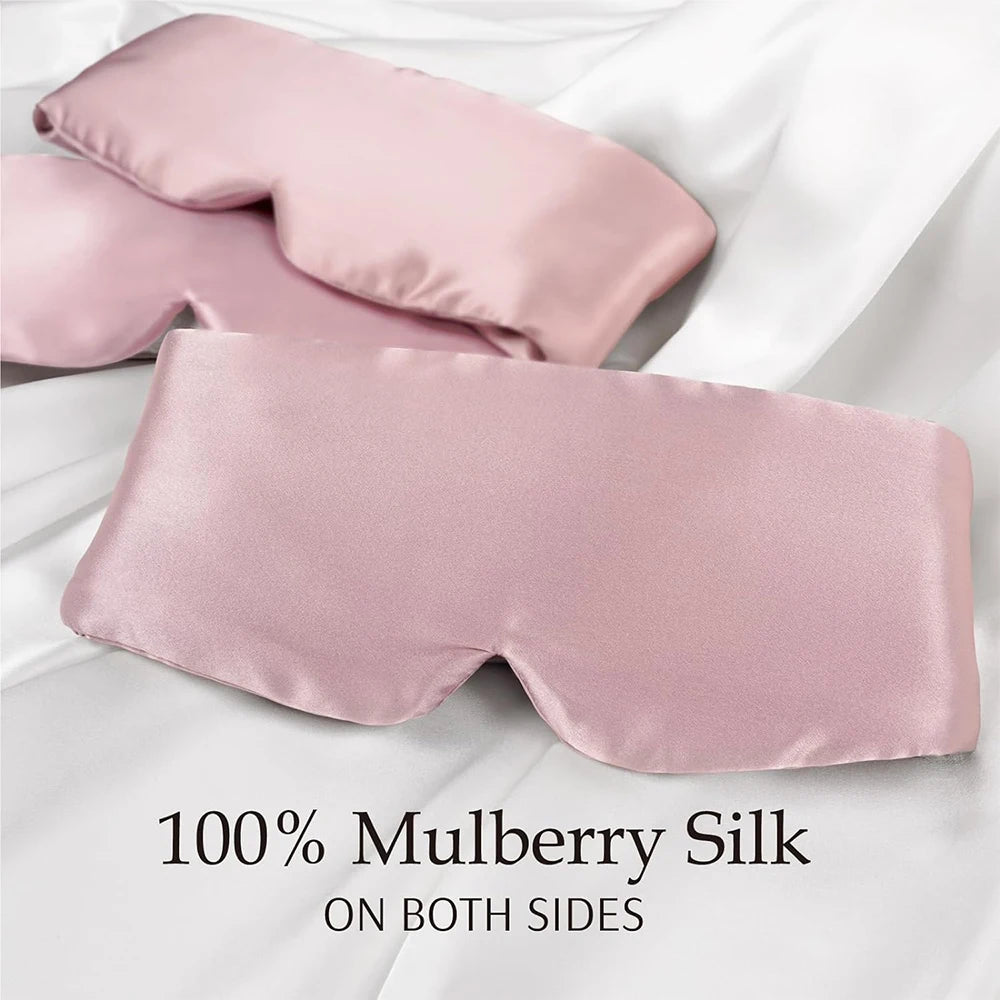 Mulberry Silk Blackout Sleeping Eye Mask Soft and Non-Intraocular Pressure Sleeping Mask Suitable for Side Sleep Adjustable
